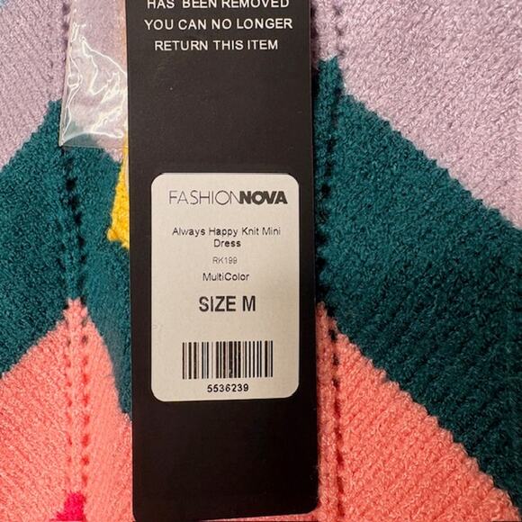 NWT- Fashion Nova Always Happy Knit Mini Dress (Women’s M) - Picture 3 of 6